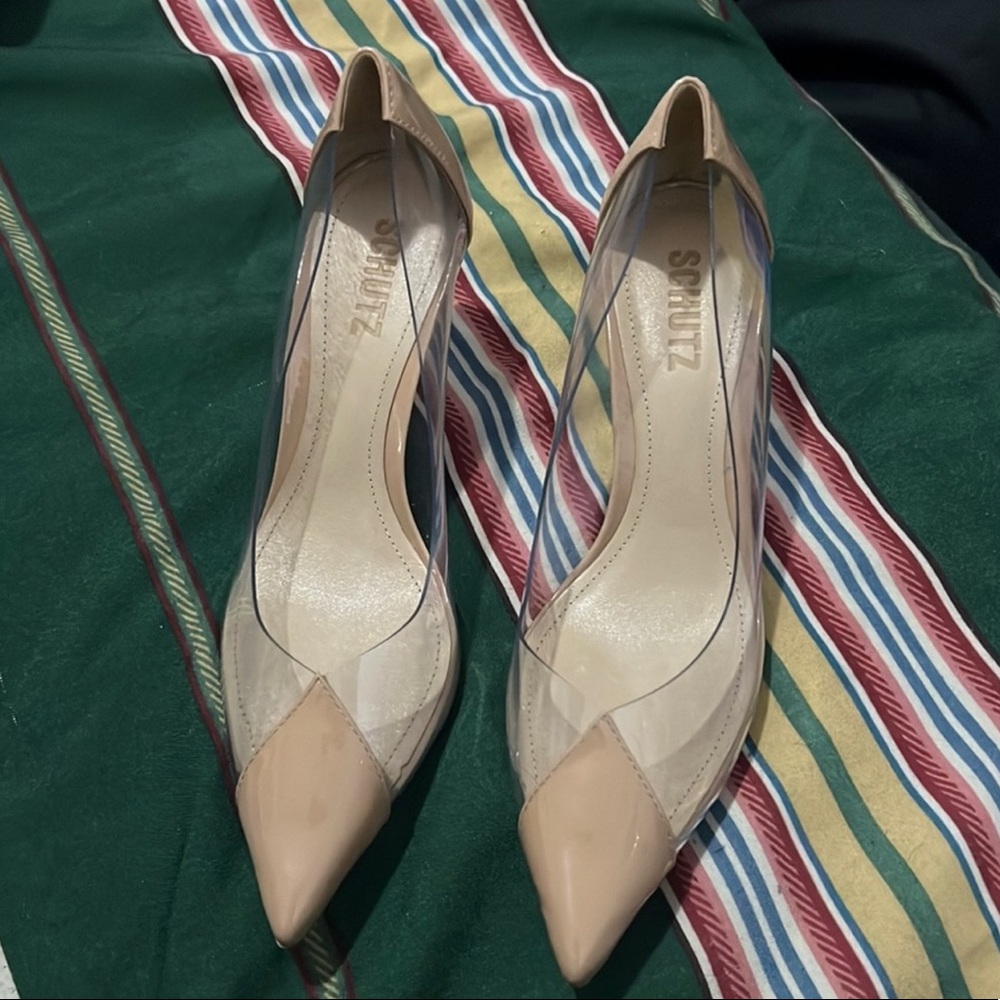 Schutz Cendi Transparent leather pointed toe pumps